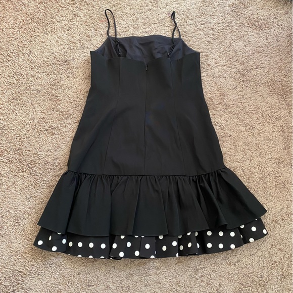 J. Crew black and white polka dot drop waist ruffle hem dress - Picture 2 of 4